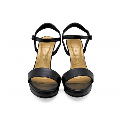 Women Sandals High Heel HSC-85 Black Nappa